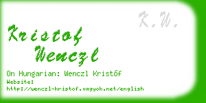 kristof wenczl business card