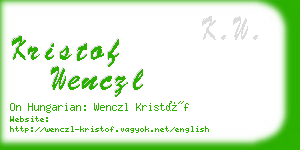 kristof wenczl business card
